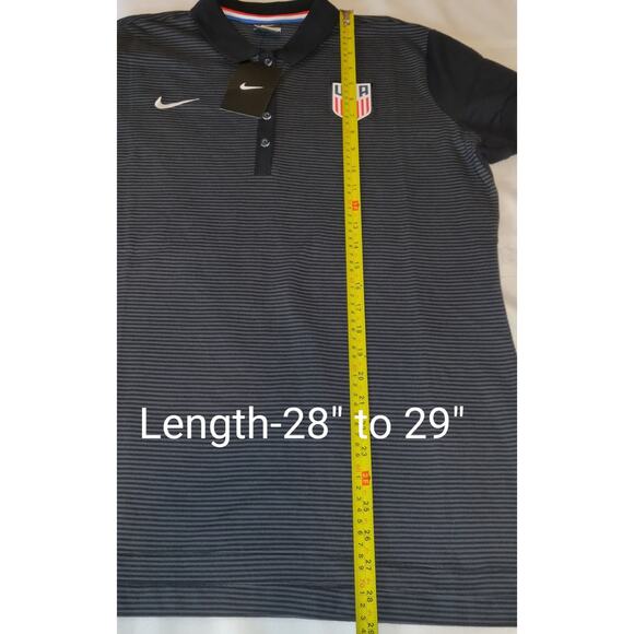 NIKE Team USA Polo Women's XL Collared Black Gray Striped Short Sleeve Buttons - Picture 13 of 16